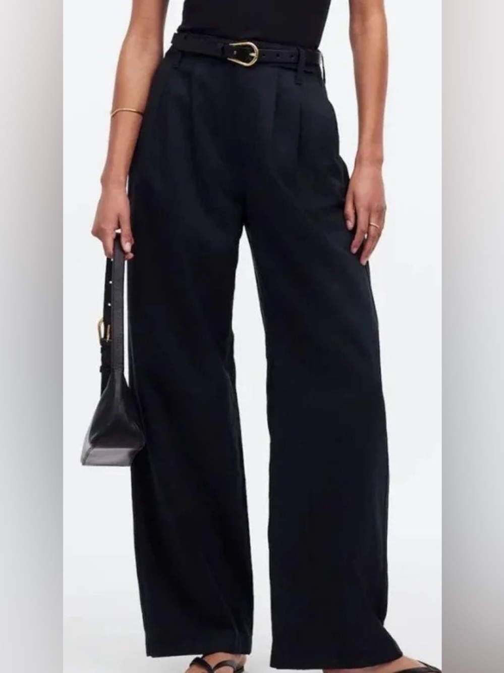 Madewell Harlow Wide-Leg Pants Black 00